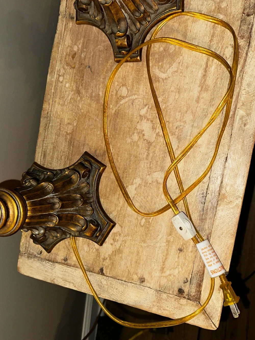 2 Elegant Ruffled Amber Table Lamp with Crystal Fringe - Home Accents